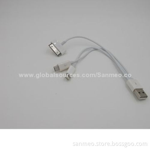 Portable USB charger cable, data sync for iPhone/iPad/iPod/micro USB, for digital devices/1A OutputNew